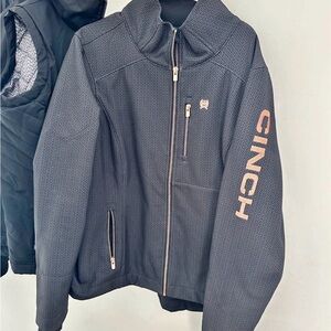 Cinch Black Jacket with Orange Accents